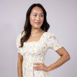 Floral Tiered Dress for Women in Ivory