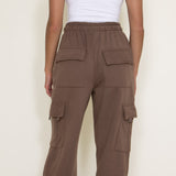 Hyfve Drawstring Ankle Cargo Sweatpants for Women in Brown