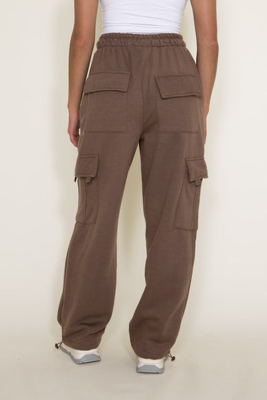Hyfve Drawstring Ankle Cargo Sweatpants for Women in Brown