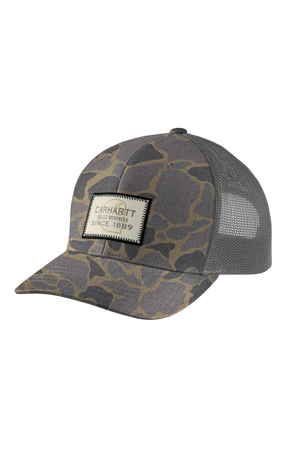 Carhartt Wool Logo Patch Mesh Back Cap in Camo