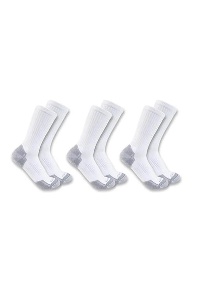 Carhartt Midweight Cotton Crew 3 Pack Socks for Men in White