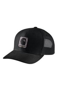 Carhartt Logo Patch Mesh Back Cap for Men in Black