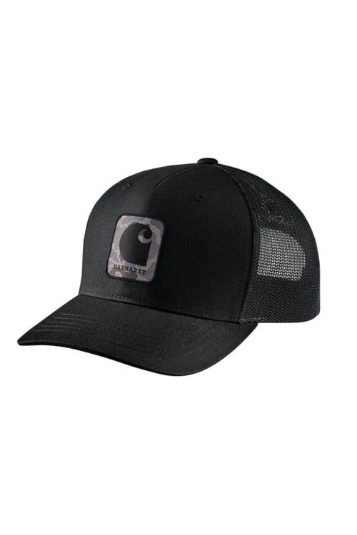 Carhartt Logo Patch Mesh Back Cap for Men in Black