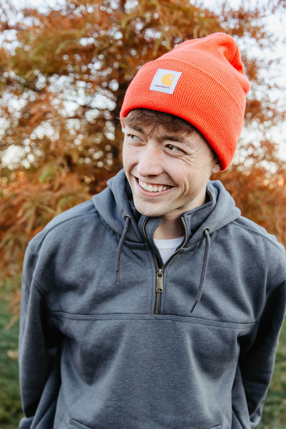 Carhartt Knit Cuff Beanie in Coral