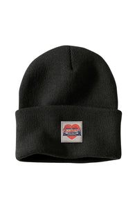 Carhartt Knit Heart Patch Beanie for Women in Black