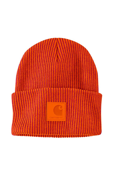 Carhartt Knit Cuffed Plaited Beanie in Red