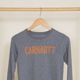 Carhartt Youth Logo Long Sleeve T-Shirt for Boys in Grey