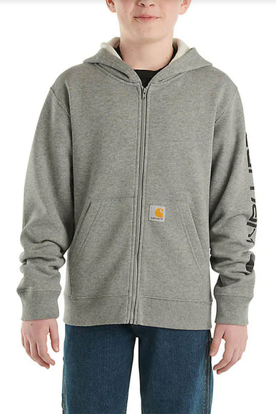 Carhartt Full Zip Sweatshirt for Boys in Charcoal Heather