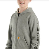 Carhartt Full Zip Sweatshirt for Boys in Charcoal Heather