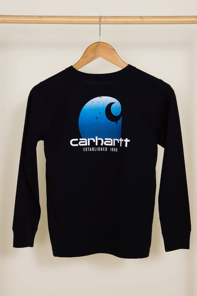 Carhartt Youth Pocket Logo Long-Sleeve T-Shirt for Boys in Black