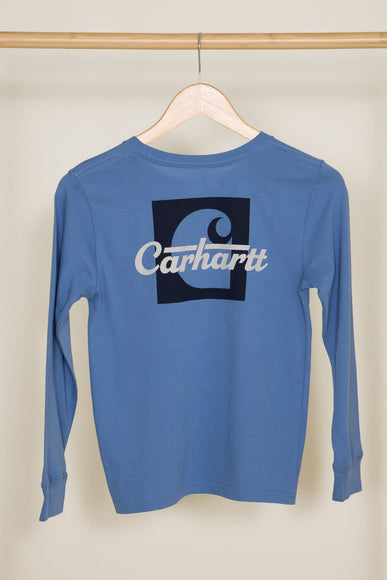 Carhartt Youth Pocket Long Sleeve T-Shirt for Boys in Blue
