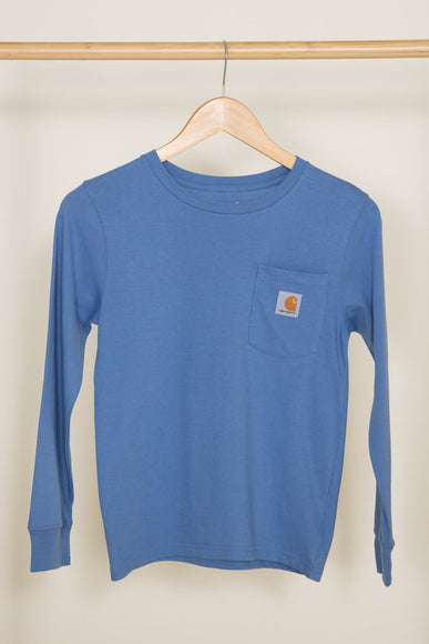 Carhartt Youth Pocket Long Sleeve T-Shirt for Boys in Blue