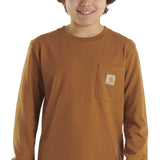 Carhartt Pocket Graphic Long Sleeve T-Shirt for Boys in Brown