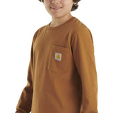 Carhartt Pocket Graphic Long Sleeve T-Shirt for Boys in Brown