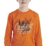 Carhartt Graphic Long Sleeve T-Shirt for Boys in Bright Orange