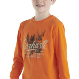 Carhartt Graphic Long Sleeve T-Shirt for Boys in Bright Orange