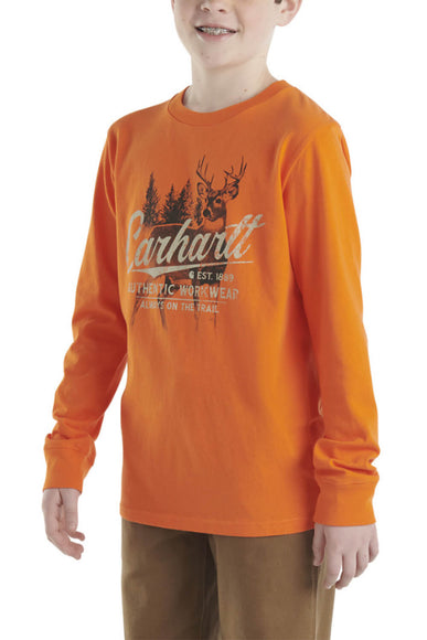 Carhartt Graphic Long Sleeve T-Shirt for Boys in Bright Orange