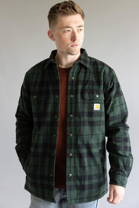 Carhartt Flannel Sherpa Lined Shirt Jacket for Men in Green