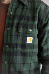 Carhartt Flannel Sherpa Lined Shirt Jacket for Men in Green