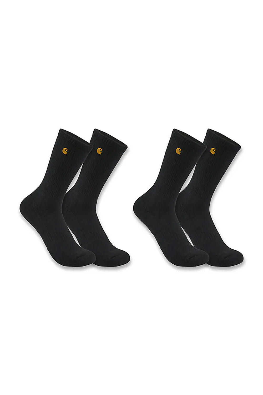 Carhartt Force Midweight 2 Pack Crew Socks for Men in Black