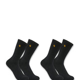 Carhartt Force Midweight 2 Pack Crew Socks for Men in Black