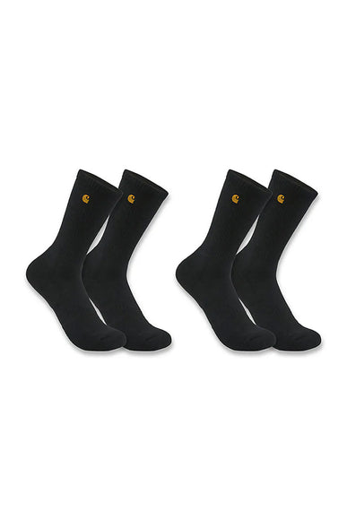 Carhartt Force Midweight 2 Pack Crew Socks for Men in Black