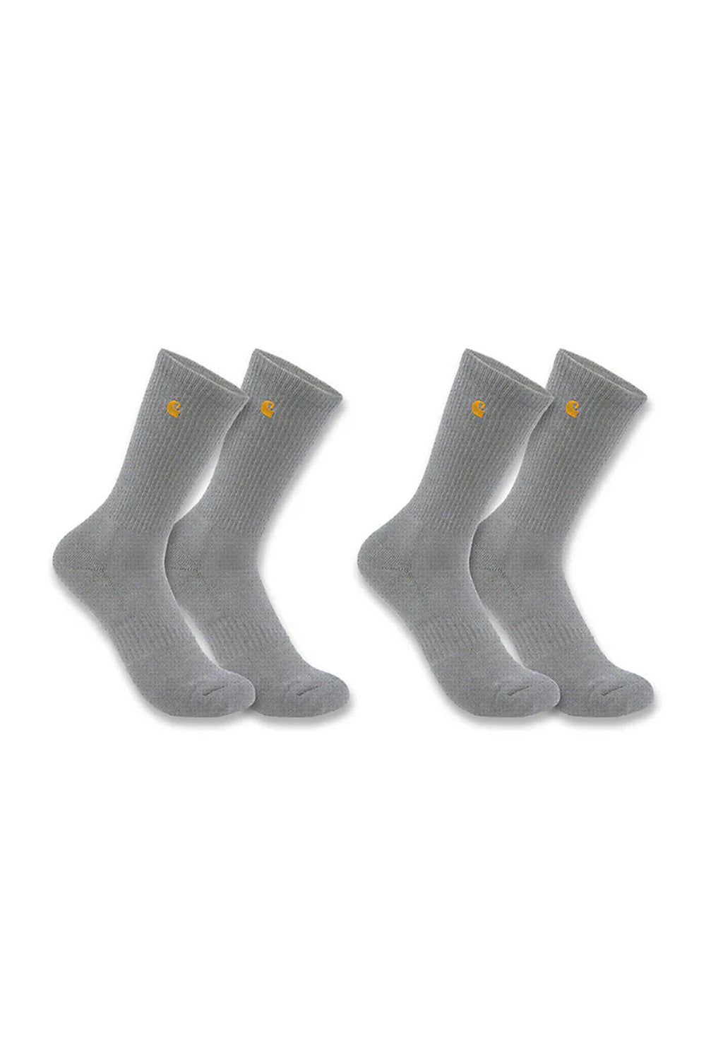 Carhartt Force Midweight 2 Pack Crew Socks for Men in Grey