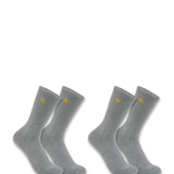 Carhartt Force Midweight 2 Pack Crew Socks for Men in Grey