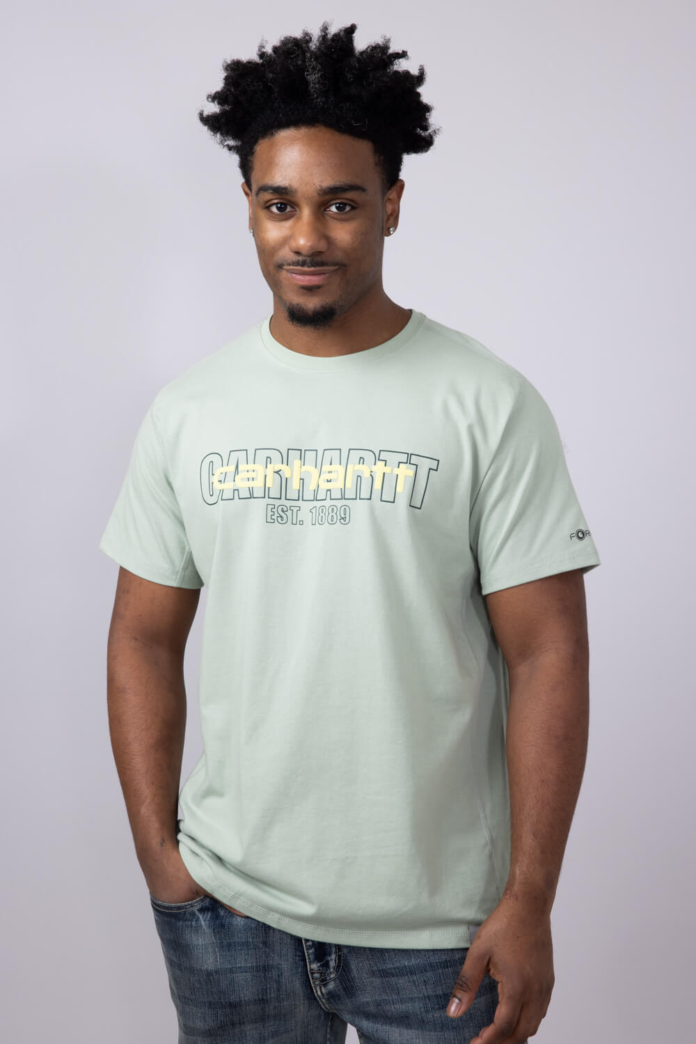 ★Carhartt★ 難燃性Carhartt Force ロゴ グラフィックTシャツ Carhartt Force Sun Defender Lightweight Logo Graphic T-Shirt