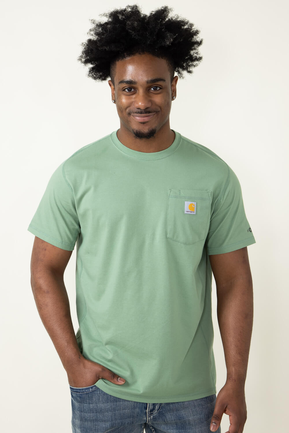 Carhartt Men s Force Relaxed Fit Midweight Short Sleeve Pocket T Shirt Loden Frost