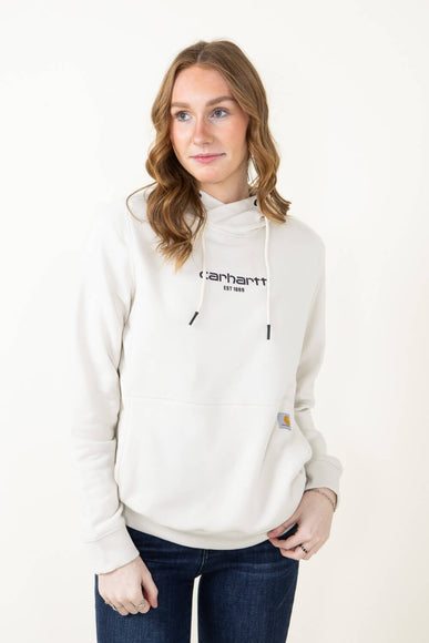 Carhartt Force Relaxed Lightweight Graphic Hoodie for Women in Malt White
