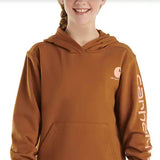 Carhartt Youth Graphic Hoodie for Girls in Brown