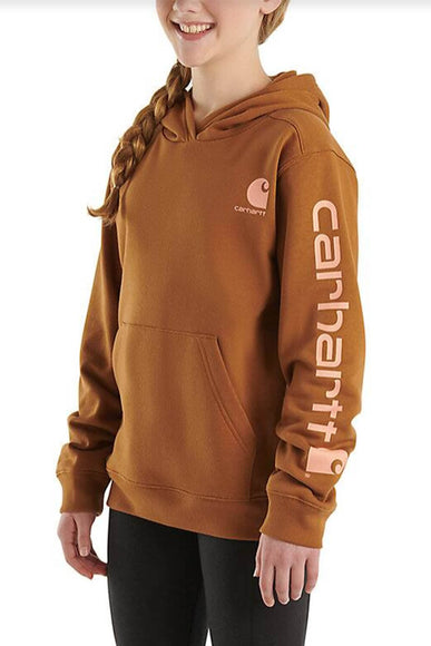 Carhartt Youth Graphic Hoodie for Girls in Brown