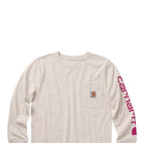 Carhartt Graphic Long Sleeve T-Shirt for Girls in Oatmeal Heather