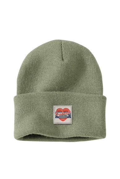 Carhartt Knit Heart Patch Beanie for Women in Green