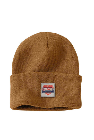 Carhartt Knit Heart Patch Beanie for Women in Brown
