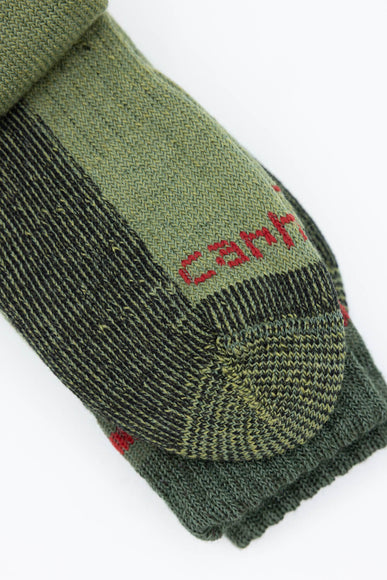 Carhartt Heavyweight Synthetic-Wool Blend 2 Pack Boot Socks for Men in Burnt Olive