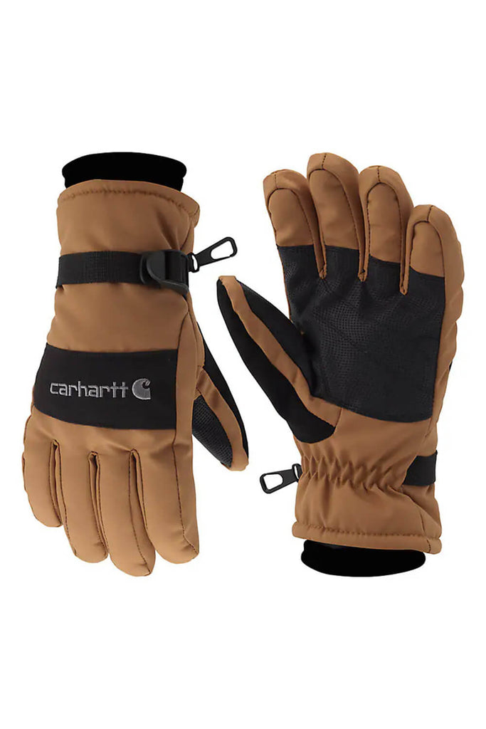 Carhartt Insulated Waterproof Knit Cuff Gloves for Men in Brown