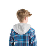 Carhartt Youth Hooded Flannel Shirt for Boys in Blue