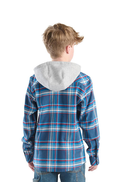 Carhartt Youth Hooded Flannel Shirt for Boys in Blue