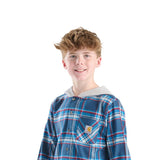 Carhartt Youth Hooded Flannel Shirt for Boys in Blue
