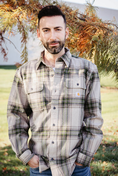 Carhartt Heavyweight Plaid Flannel for Men in Tan