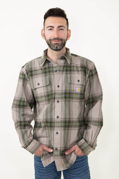 Carhartt Heavyweight Plaid Flannel for Men in Tan