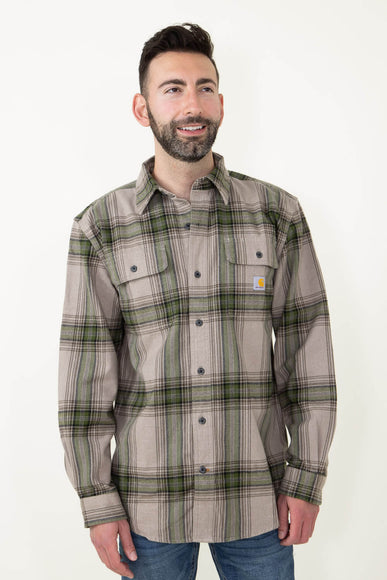 Carhartt Heavyweight Plaid Flannel for Men in Tan