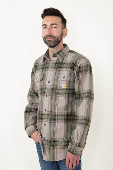 Carhartt Heavyweight Plaid Flannel for Men in Tan