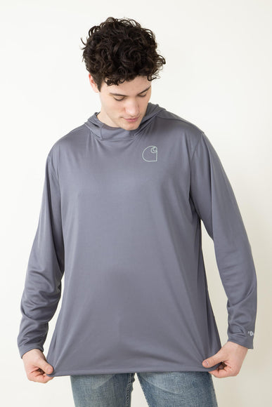 Carhartt Force Sun Defender Lightweight Hooded T-Shirt for Men in Grey