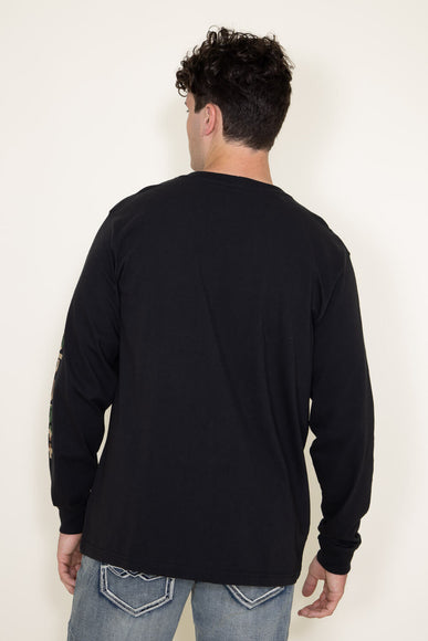Carhartt Long Sleeve Camo Logo Sleeve Graphic T-Shirt for Men in Black