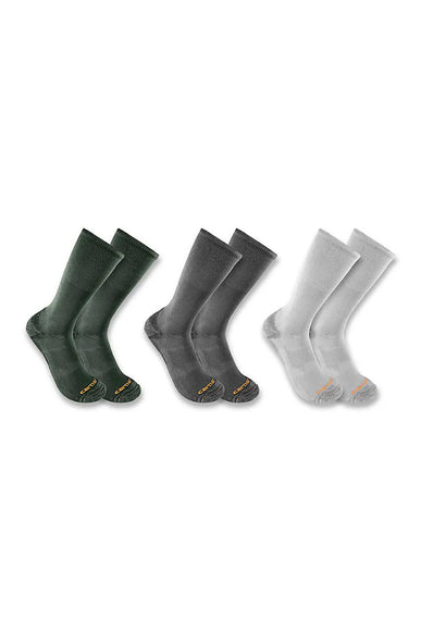 Carhartt Midweight Cotton-Tencel Comfort Crew Socks for Men in Multi