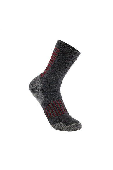 Carhartt Midweight Synthetic-Wool Blend Logo Crew 2 Pack Crew Socks for Men in Grey