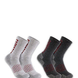 Carhartt Midweight Synthetic-Wool Blend Logo Crew 2 Pack Crew Socks for Men in Grey